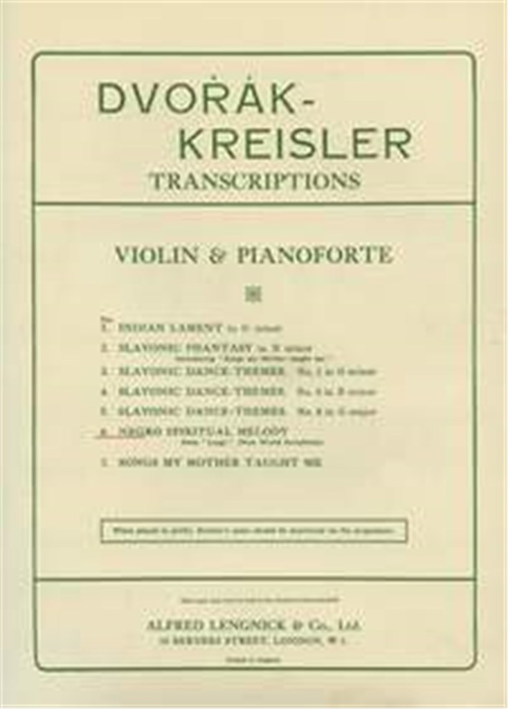 Negro Spritual Melody op. 95